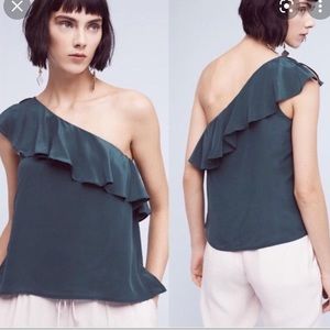 NWT Anthropologie Maeve Silk One Shoulder Top